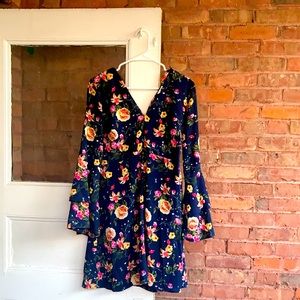 Atmosphere Floral Navy Blue Flair Dress